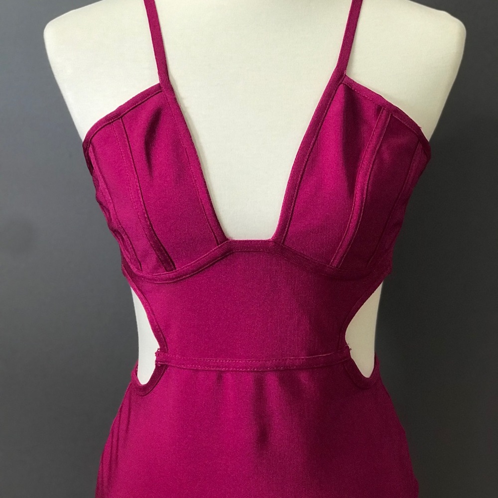 Never worn Magenta bandage dress